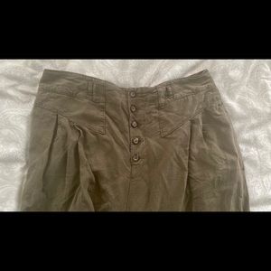 Anthropologie Sz L Cropped Linen Pants